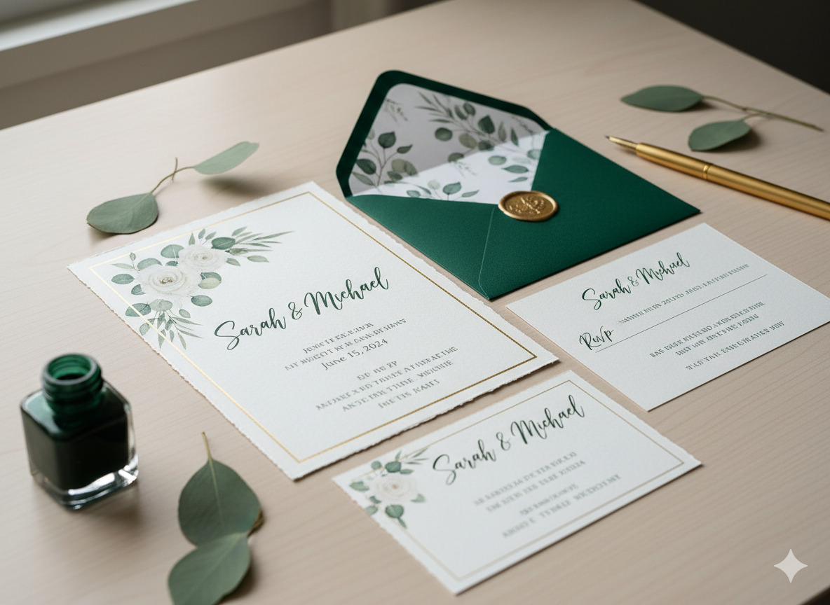 Custom printed invitation or stationery